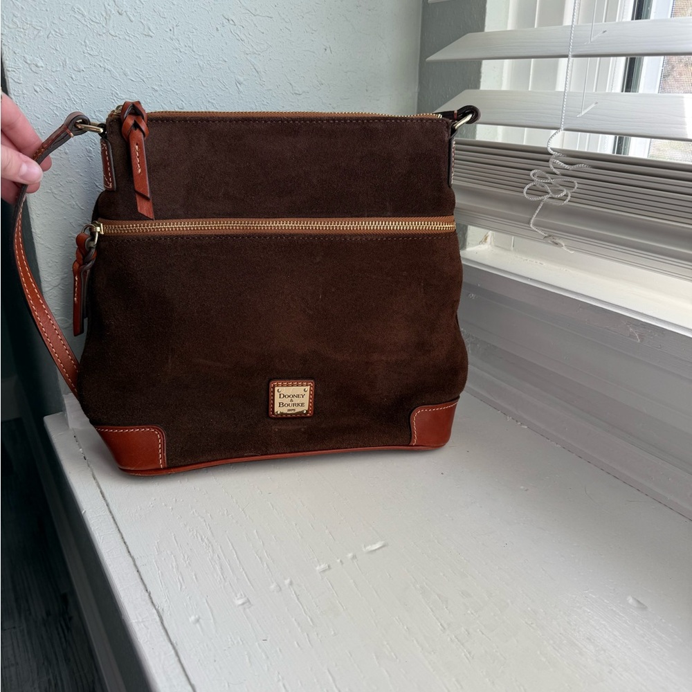 Dooney & Bourke Chocolate Suede Messenger Bag
